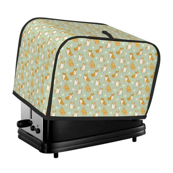 Fotbe Dog And Flower for Two Slice Toaster Cover, Fingerprint Protector, Super Soft Appliance Cover And Dust Cover,Bread Dust Cover & Fingerprint Protection