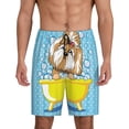 thumbnail image 1 of Fotbe Dog Takes a Bath in the Bathtub Pajama Shorts for Men, Men's Pajama Bottoms, Sleepwear,Short Pajama Pants-Medium, 1 of 9