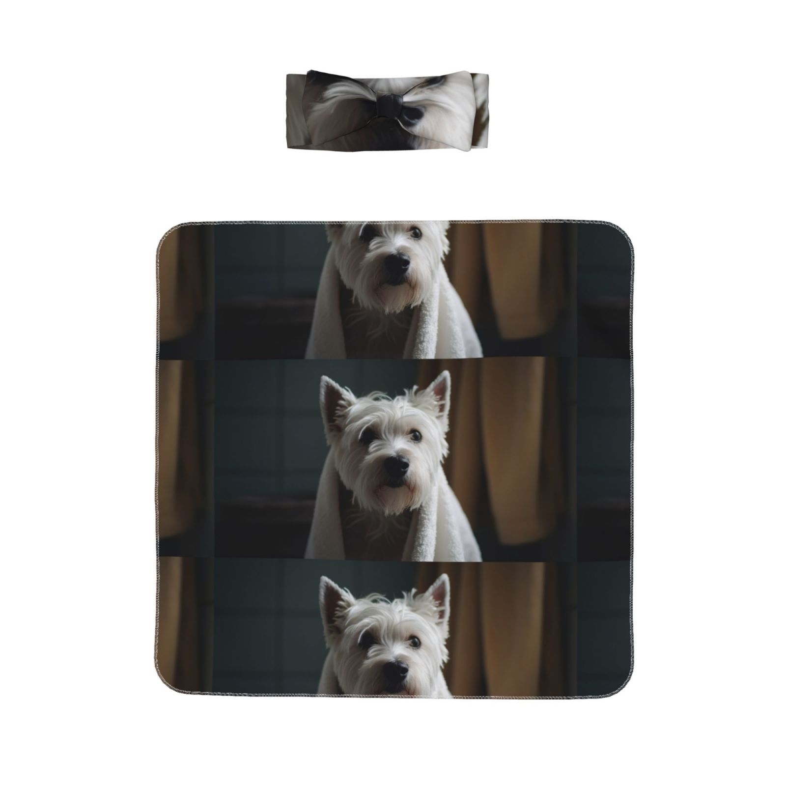 Fotbe Dog Wrapped in Towel 1 Print Baby Swaddle Blanket and Headband