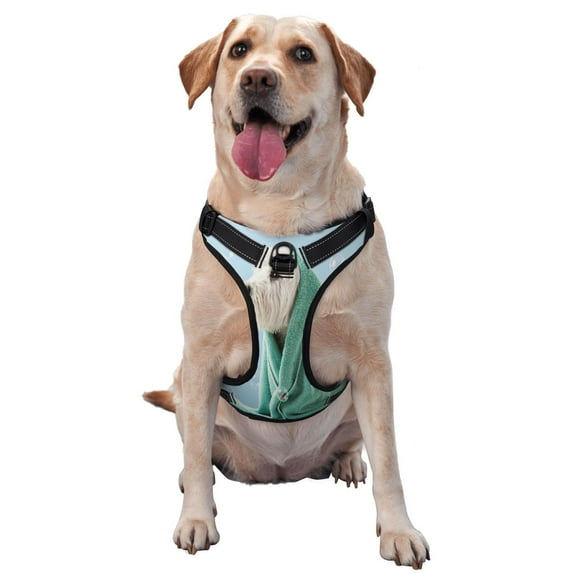 Fotbe Dog Wrapped in Towel Pattern Dog Harness, No-Pull Pet Harness with 2 Leash Clips, Adjustable Soft Padded Dog Vest with Easy Control Handle for Large Dogs-Small