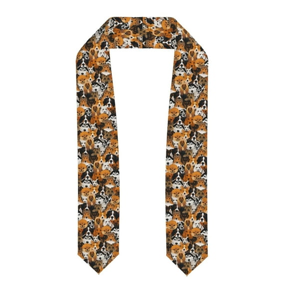 Fotbe Dogs Different Breeds Printed Class of 2024 Graduation Stole