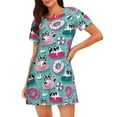 thumbnail image 1 of Fotbe Dogs With Swimming Pattern Women's Cotton Nightgown Sleepwear Short Sleeves Shirt Casual Print Sleepdress, 1 of 6