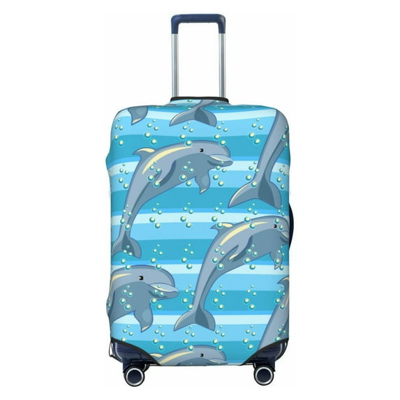 Fotbe Dolphin Luggage Cover Protector,Suitcase Protector,Scratch and Dirt Resistant,Fits 18-32 Inch Luggage-Medium