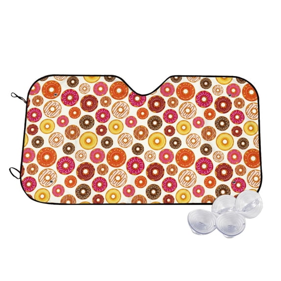 Fotbe Donut Car Windshield Sunshade | Sun Visor Protector Front Window Shade, Keeps Out UV Rays, Keeps Your Vehicle Cool-Medium