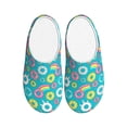 thumbnail image 1 of Fotbe Donut Pattern Women's Fuzzy Curly Fur Memory Foam Loafer Slippers Indoor Outdoor Slippers Winter Home Shoes-39/40, 1 of 7