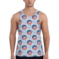 thumbnail image 1 of Fotbe Donut with the USA Fag Pattern Men's Quick Dry Workout Tank Top Gym Muscle Tee Fitness Bodybuilding Sleeveless T Shirt Breathable Workout Shirt-, 1 of 9