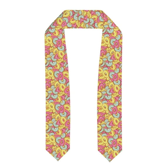 Fotbe Donut and Blue Printed Class of 2024 Graduation Stole