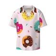 thumbnail image 1 of Fotbe Donut print Short Sleeve Button Down Shirts for Men Casual Summer Beach Wrinkle Free Shirt-Medium, 1 of 7