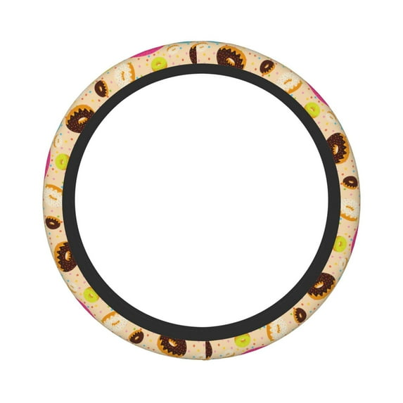 Fotbe Donuts Steering Wheel Cover Universal 15 in Car Accessories for Men Women,Steering Wheel Protector Comfortable Protective Case for SUV Sedan Decor