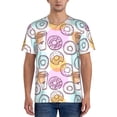 thumbnail image 1 of Fotbe Donuts and Coffee Baseball Jersey Shirt for Men and Women, Casual Short Sleeves Button Down T-Shirt-Small, 1 of 9