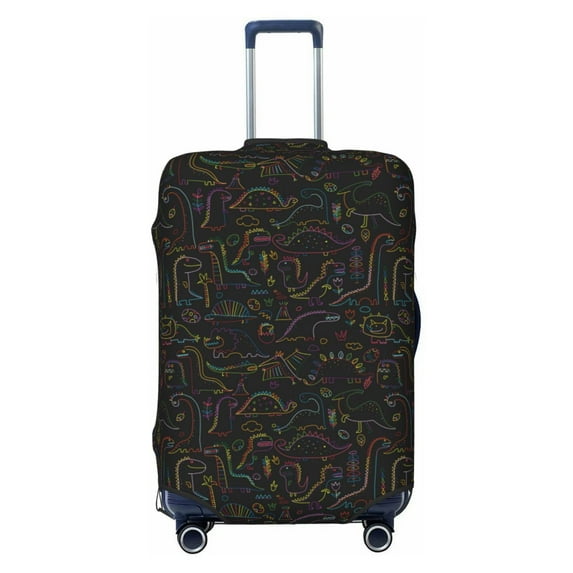 Fotbe Doodle Dinosaur Luggage Cover Protector,Suitcase Protector,Scratch and Dirt Resistant,Fits 18-32 Inch Luggage-Small