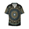 thumbnail image 1 of Fotbe Dot Mandala print Short Sleeve Button Down Shirts for Men Casual Summer Beach Wrinkle Free Shirt-Medium, 1 of 7