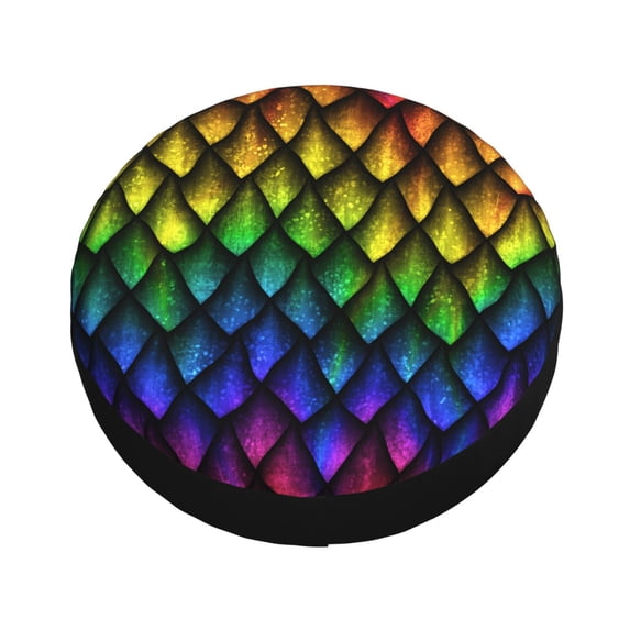 Fotbe Dragon Scales Spare Tire Cover Thickening Universal Fit for Jeep, Trailer, RV, SUV, Truck, Tough Tire Wheel Soft Cover-17 inch