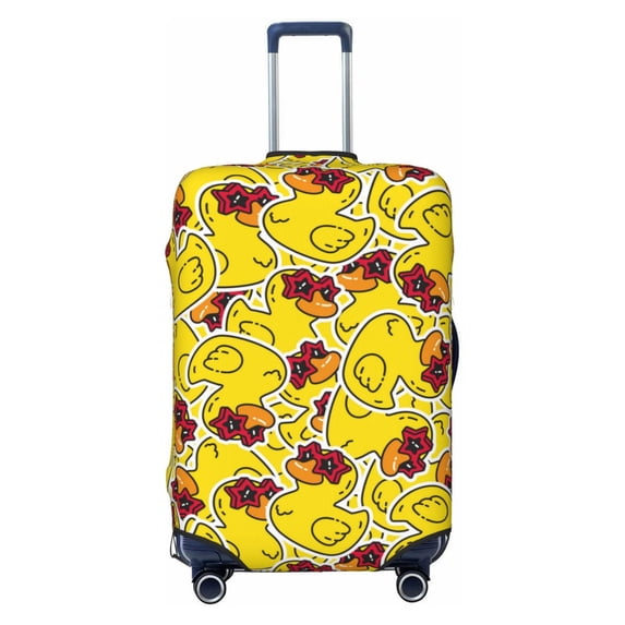 Fotbe Duck with Star Sunglasses Luggage Cover Protector,Suitcase Protector,Scratch and Dirt Resistant,Fits 18-32 Inch Luggage-Large