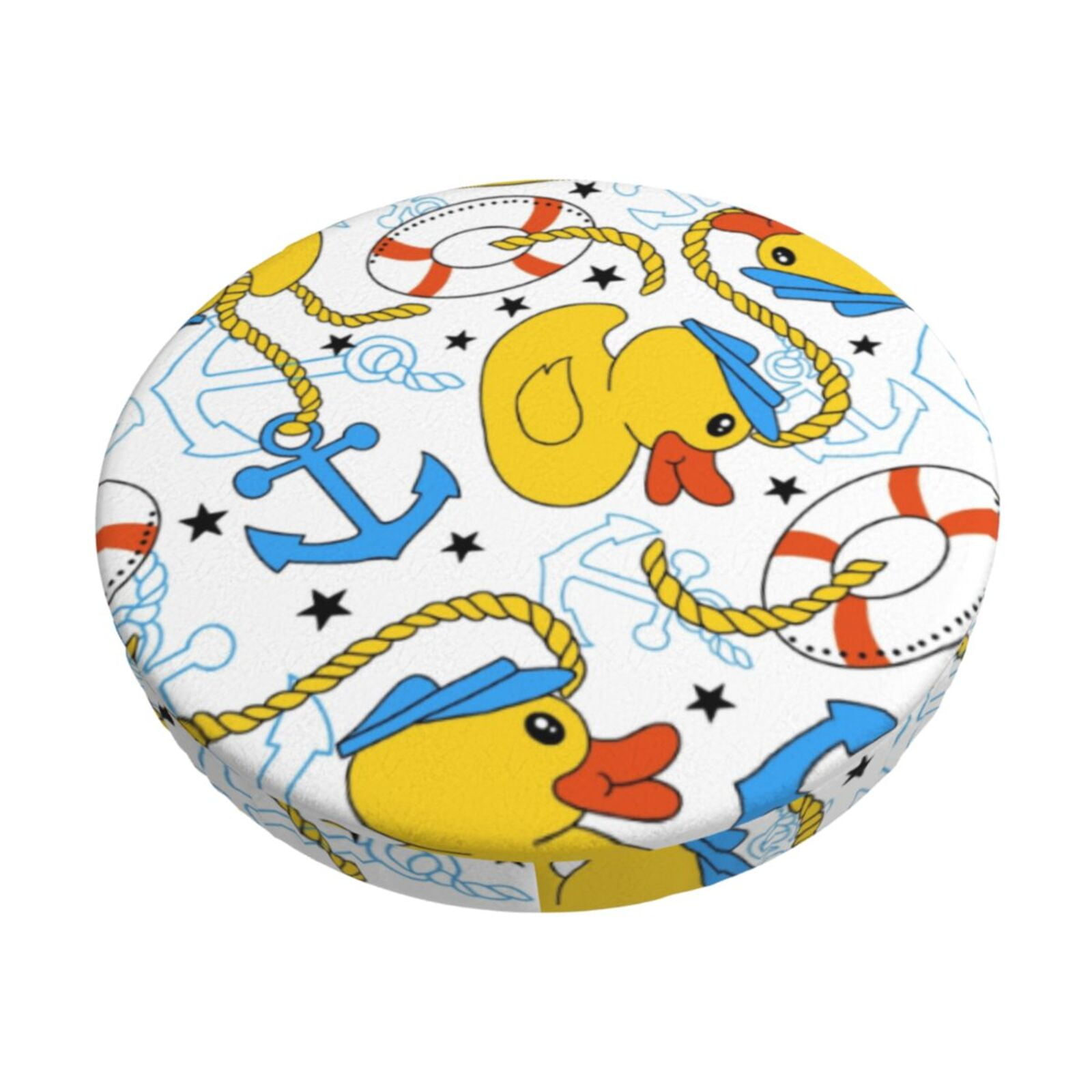 Fotbe Ducks And Anchors Velvet Round Bar Stool Covers,Washable Bar