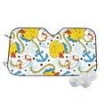 thumbnail image 1 of Fotbe Ducks and Anchors Car Windshield Sunshade | Sun Visor Protector Front Window Shade, Keeps Out UV Rays, Keeps Your Vehicle Cool-Medium, 1 of 7