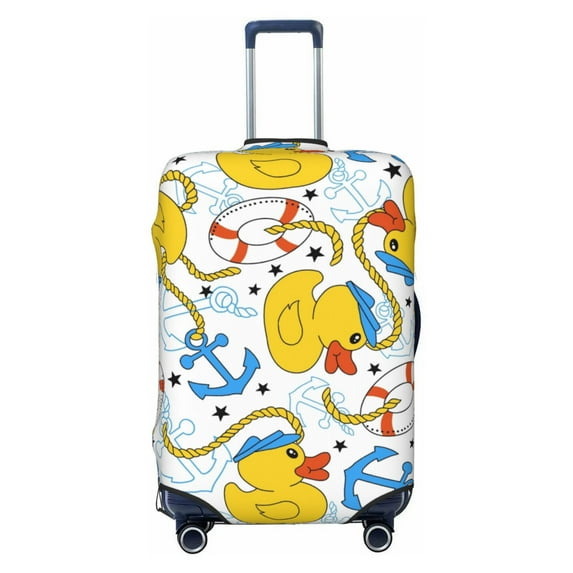 Fotbe Ducks and Anchors Luggage Cover Protector,Suitcase Protector,Scratch and Dirt Resistant,Fits 18-32 Inch Luggage-Medium