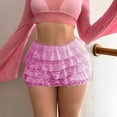 thumbnail image 1 of Women Lace Mini Skirt Low Rise Micro Skirt Asymmetrical Ruffle Hem Flared Lingerie Short Skirts Pant Suits for Women Casual Summer Womens Business Casual Pants Petite plus Size Business Casual Pants, 1 of 3