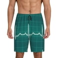 thumbnail image 1 of Fotbe ECG Wave Pajama Shorts for Men, Men's Pajama Bottoms, Sleepwear,Short Pajama Pants-4X-Large, 1 of 9