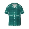 thumbnail image 1 of Fotbe ECG Wave print Short Sleeve Button Down Shirts for Men Casual Summer Beach Wrinkle Free Shirt-3X-Large, 1 of 7
