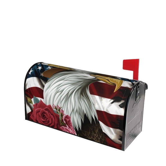 Fotbe Eagle With Hat And Roses Mailbox Covers Post Letter Box Cover Garden Decor Standard Size-21x18 in