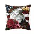 thumbnail image 1 of Fotbe Eagle With Hat And Roses Pattern Velvet Decorative Throw Pillow Covers with Elegant Piping, Soft Plush Cushion Cover for Sofa, Bed, Car, Office-20"x20", 1 of 8