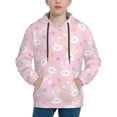thumbnail image 1 of Fotbe Easter Cute Rabbit Pattern Youth Pullover Hooded Sweatshirt, Boys Hoodie, Kangaroo Pocket Hoodie for Kids Girls -Large, 1 of 6