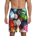 thumbnail image 1 of Fotbe Easter Egg Pajama Shorts for Men, Men's Pajama Bottoms, Sleepwear,Short Pajama Pants-Small, 1 of 9