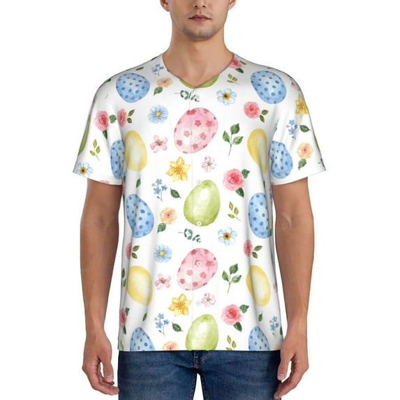 Fotbe Easter Egg3 Baseball Jersey Shirt for Men and Women, Casual Short Sleeves Button Down T-Shirt-XX-Large