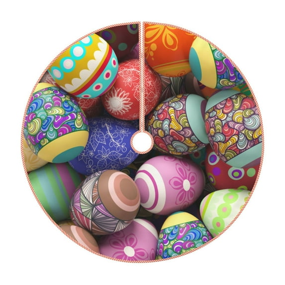 Fotbe Easter Eggs1 Pattern Christmas Tree Skirt, Tree Skirts Plush Christmas Decorations, Christmas Tree Skirts Xmas Decorations Holiday Party Decor-30"