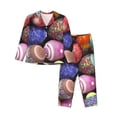 thumbnail image 1 of Fotbe Easter Eggs1 Pattern Long Sleeve Pajama Set for Women,Sleepwear Set,2-piece Loungewear Set,Soft PJs Comfy Nightwear with Pockets -X-Large, 1 of 7