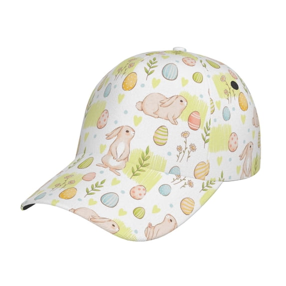Fotbe Easter Rabbit Classic Baseball Cap, Adjustable Snapback Hats, Outdoor Baseball Hat for Men and Women Cotton Soft