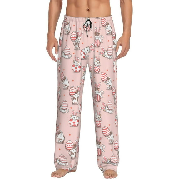 Fotbe Easter Rabbit Men's Pajama Pants,Sleepwear Pants,Pj Bottoms Drawstring And Pockets-Medium