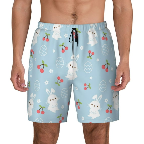 Fotbe Easter Rabbit Men’s Swim Trunks Quick Dry Swim Shorts Board Shorts with Mesh Lining-XX-Large