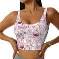 thumbnail image 1 of Fotbe Easter Rabbit Pattern Womens' Sports Bra Longline Wirefree Padded with Medium Support Sports Moisture-Wicking Workou Vest,Tank Top-X-Large, 1 of 9