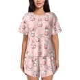 thumbnail image 1 of Fotbe Easter Rabbit Print Pajama Set for Women 2 Piece Loungewear Short Sleeve Tops and Shorts Set Soft Sleepwear-Large, 1 of 7