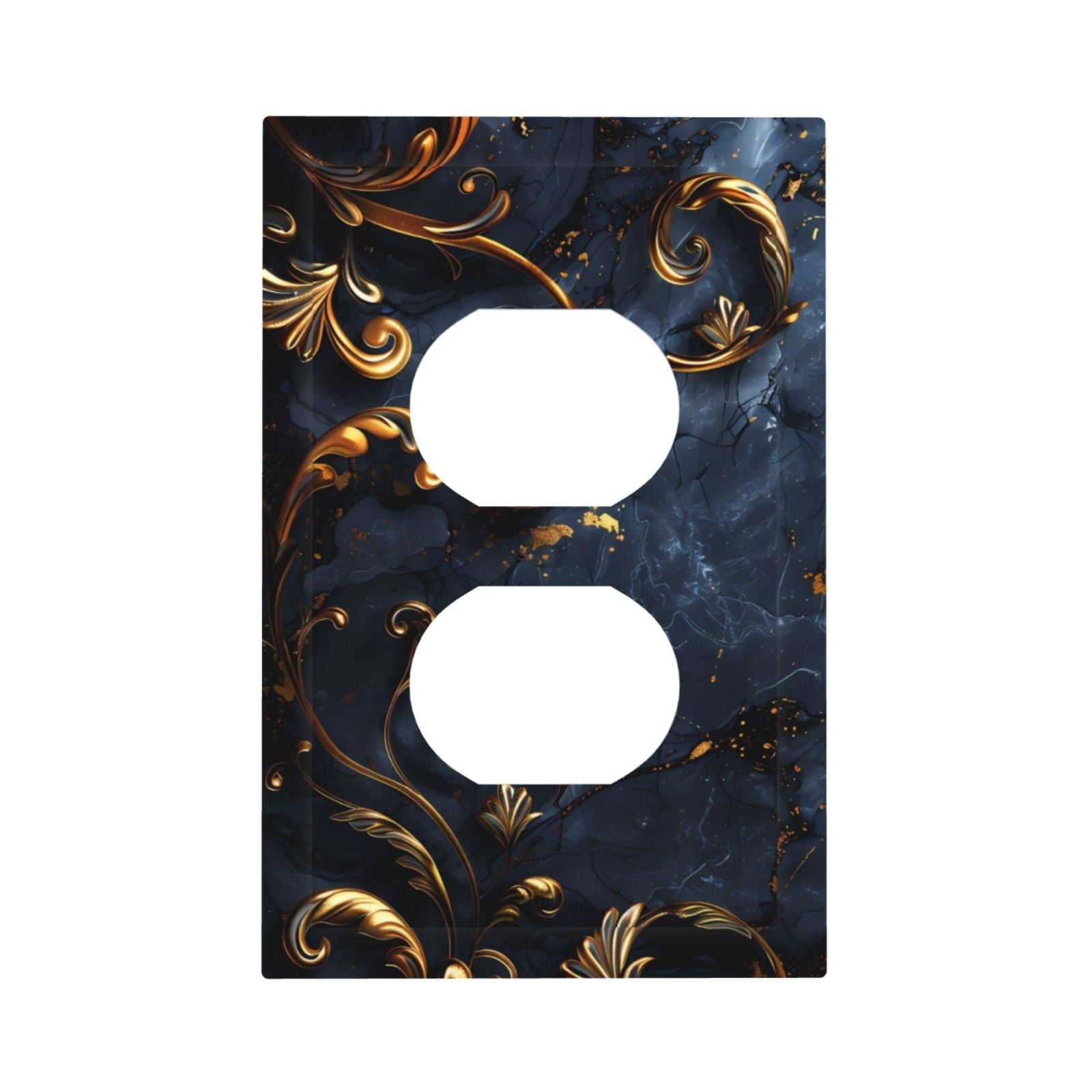 Fotbe Elegant Gold Scrollwork Print Duplex Receptacle Wall Plate, 1 ...