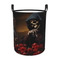 thumbnail image 1 of Fotbe Elegant Rose Skull Laundry Basket with Handles, Waterproof Large Laundry Hamper, Wash Bag for Corner Dorm, Rolling Laundry Basket with Handles-Small, 1 of 8