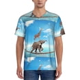 thumbnail image 1 of Fotbe Elephant Giraffe Baseball Jersey Shirt for Men and Women, Casual Short Sleeves Button Down T-Shirt-Small, 1 of 9