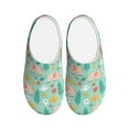 thumbnail image 1 of Fotbe Elephant and Flowers Pattern Women's Fuzzy Curly Fur Memory Foam Loafer Slippers Indoor Outdoor Slippers Winter Home Shoes-46/47, 1 of 7