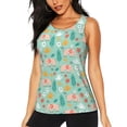 thumbnail image 1 of Fotbe Elephant and Flowers Womens Loose Fit Casual Flowy Slim-Fit Tank Tops Athletic Round Neck Trendy Sleeveless Summer Tops for Gym and Yoga-, 1 of 9