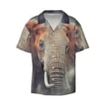 thumbnail image 1 of Fotbe Elephant in Smoke print Short Sleeve Button Down Shirts for Men Casual Summer Beach Wrinkle Free Shirt-XX-Large, 1 of 7