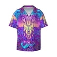 thumbnail image 1 of Fotbe Elephant in Tribal Style print Short Sleeve Button Down Shirts for Men Casual Summer Beach Wrinkle Free Shirt-Small, 1 of 7
