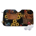 thumbnail image 1 of Fotbe Embroidery Chicken Rooster Car Windshield Sunshade | Sun Visor Protector Front Window Shade, Keeps Out UV Rays, Keeps Your Vehicle Cool-Small, 1 of 7