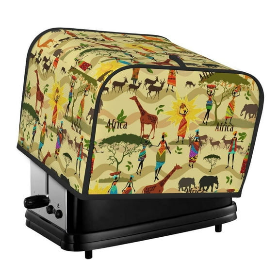 Fotbe Ethnic African for Four Slice Toaster Cover, Fingerprint Protector, Super Soft Appliance Cover And Dust Cover,Bread Dust Cover & Fingerprint Protection