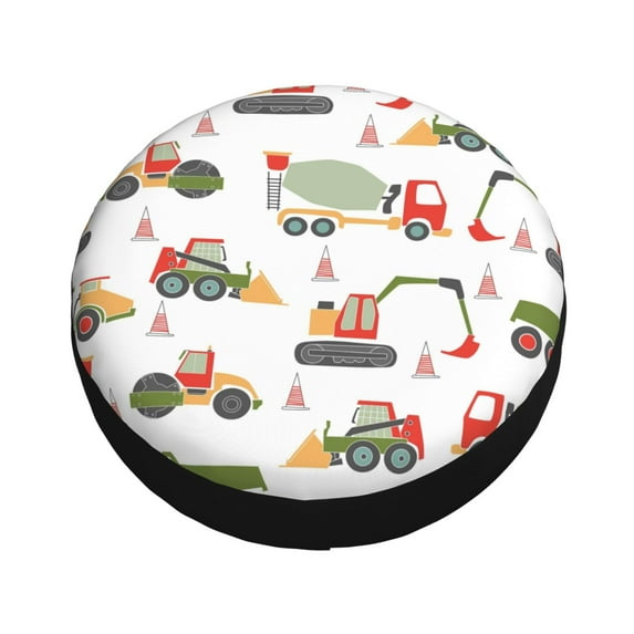 Fotbe Excavator Spare Tire Cover Thickening Universal Fit for Jeep, Trailer, RV, SUV, Truck, Tough Tire Wheel Soft Cover-14 inch