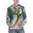 thumbnail image 1 of Fotbe Exotic Birds Forest Pattern Womens Long Sleeve Hoodie, Pullover Hooded Sweatshirt, Kangaroo Pocket Hoodie with Eye-catching Drawstrings-Medium, 1 of 7