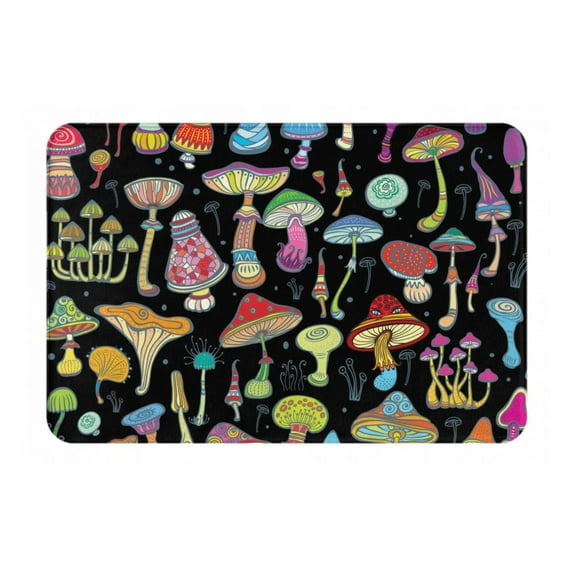 Fotbe Extra Durable Door Mat - Dirt Trapping Outdoor Welcome Mats - Non-Slip Outdoor Door Mats - Low Profile Front Door Mat - Indoor (16" x 24", Bright Mushrooms )