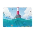 thumbnail image 1 of Fotbe Extra Durable Door Mat - Dirt Trapping Outdoor Welcome Mats - Non-Slip Outdoor Door Mats - Low Profile Front Door Mat - Indoor (16" x 24", Lighthouse Sea Port ), 1 of 9
