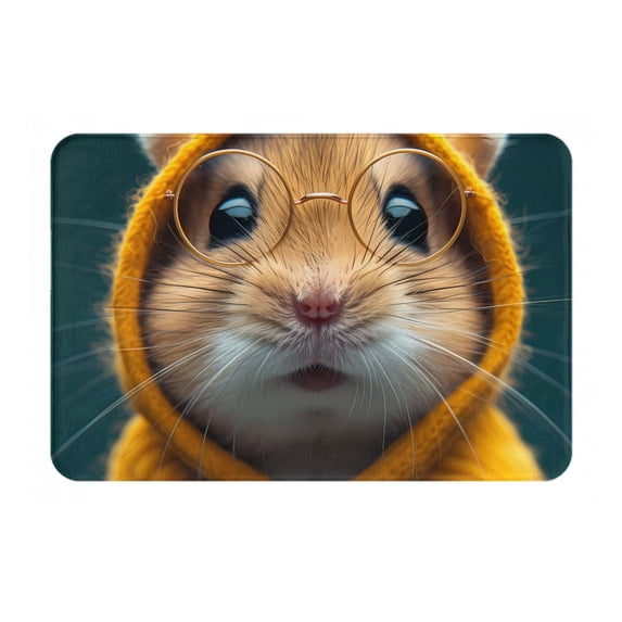 Fotbe Extra Durable Door Mat - Dirt Trapping Outdoor Welcome Mats - Non-Slip Outdoor Door Mats - Low Profile Front Door Mat - Indoor (16" x 24", Modern Yellow Sweater Guinea Pig )
